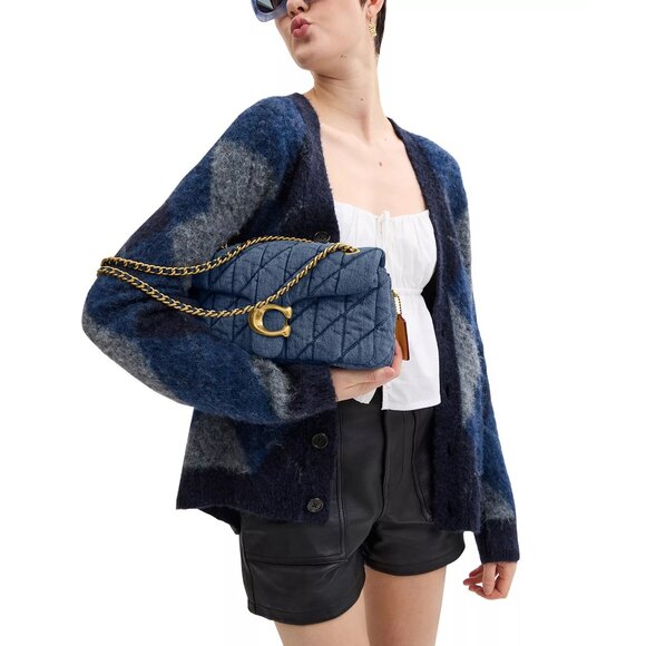 Coach Quilted Tabby 26 Medium Denim Shoulder Bag - Picture 5 of 14